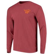 Virginia Tech Image One Campus Stadium Statue Comfort Colors Long Sleeve Tee